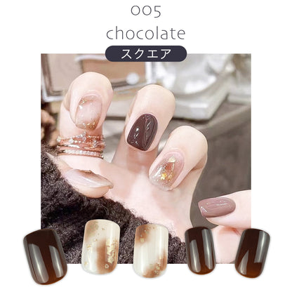 ネイルチップ 貼るだけ完成楽々ネイルアート「005  chocolate」